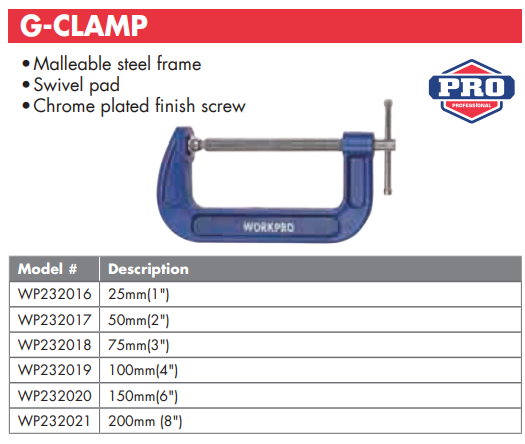 Cảo chữ C Workpro