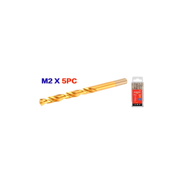 Mũi khoan xoắn HSS-G M2, kích thước: 13mm, (1 bộ = 5 cái) Workpro - WP400195