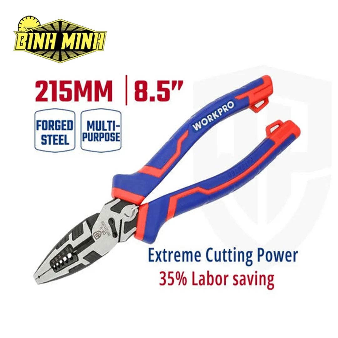 Kìm Đa Năng Workpro WP231209 215mm (8.5 Inch) | Thép CR-V Cao Cấp