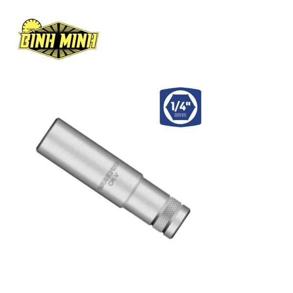 Đầu tuýp dài có đầu vuông 1/4 inch và đầu lục giác 6 cạnh size 12mm Workpro - WP274020
