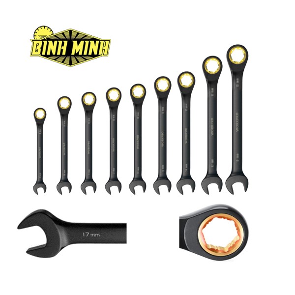 Bộ cờ lê kết hợp chống trượt, không điều chỉnh được (1 Bộ = 9 Cái), SEA Workpro - WP202602