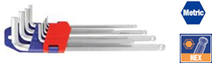 Bộ lục giác đầu bi, loại ngắn 9 cái  hệ mét (1.5,2,2.5,3,4,5,6,8,10mm) thép hợp kim CR-V Workpro - WP222007